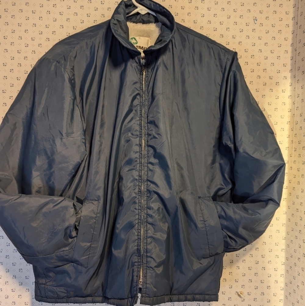 Pacific Trail Vintage Jacket Western Gear Medium Navy Sporty Windbreaker Lined